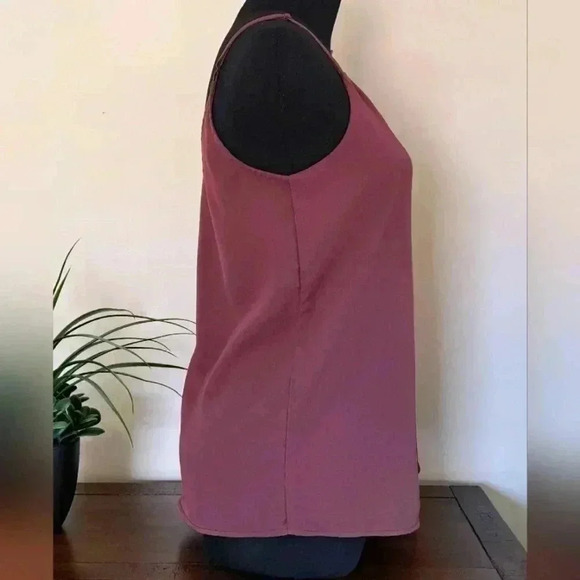 ❤️ Women's Cami Tank Top Size XS Burgandy Spaghetti Strap Adjustable - Picture 2 of 8